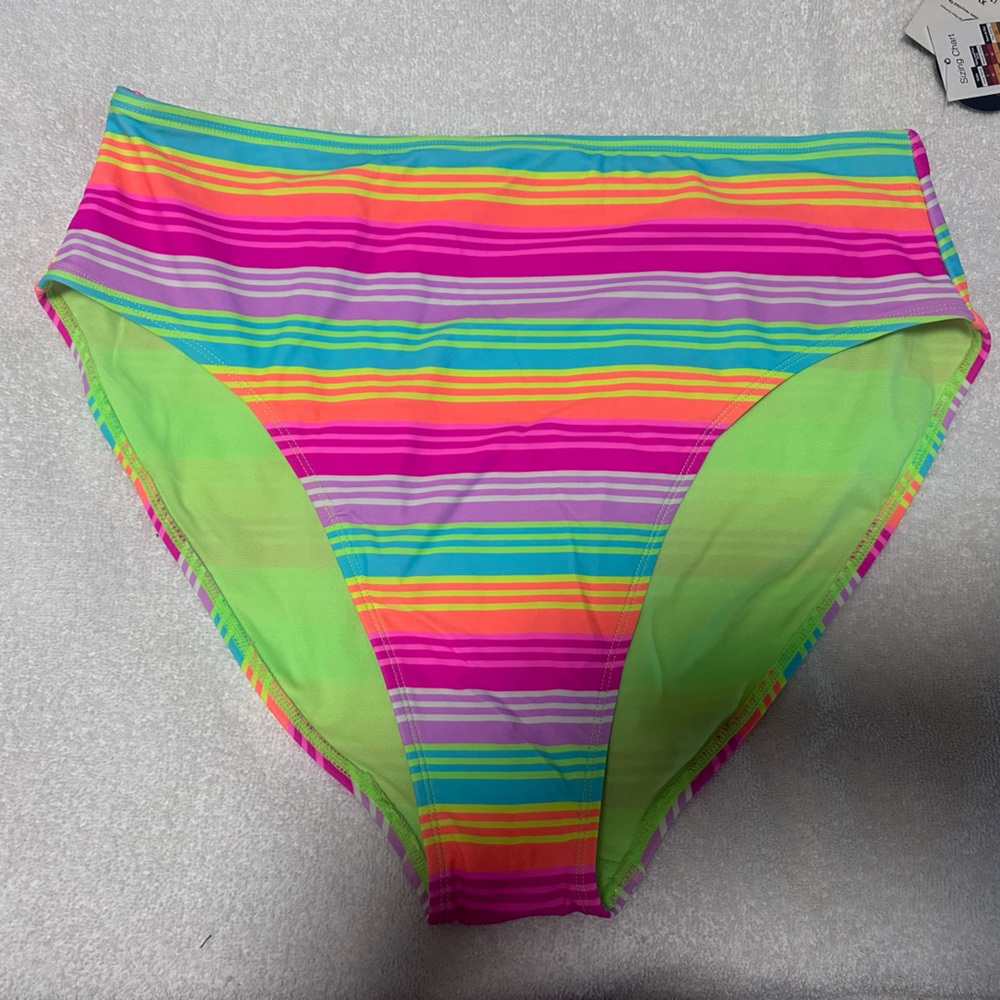 Multicolor High Waist Bikini Bottom